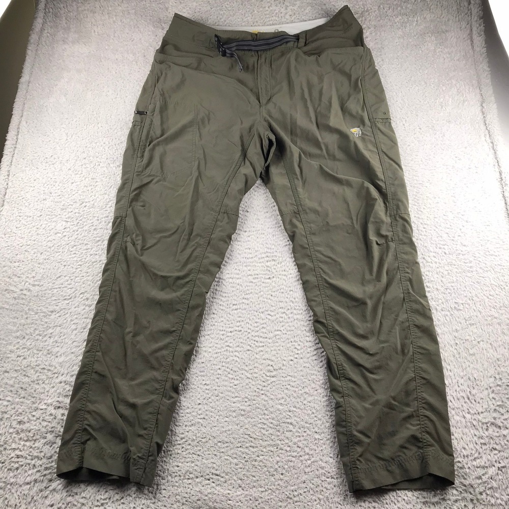 Mountain Hardwear Mesa Cargo Hiking Pants Mens XL Long (39x32)Green Nylon Belted